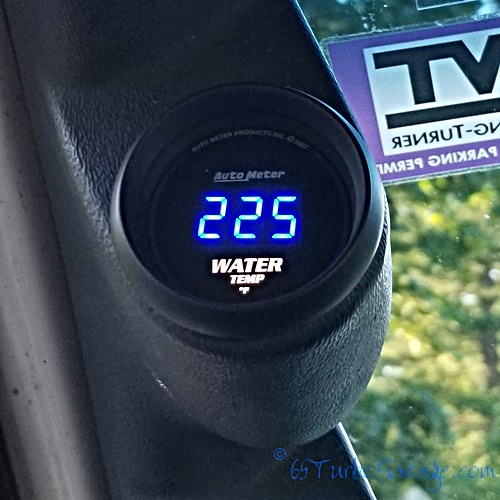 Autometer temp gauge at 225