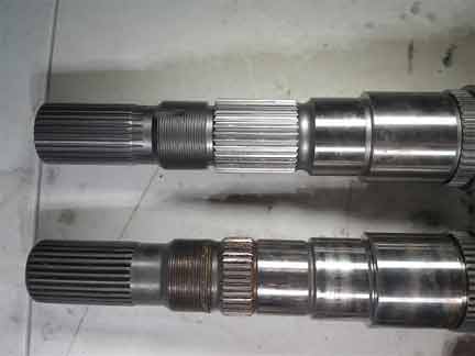 Midwest Transmission's NV4500 Main Shaft Vs Updated Shaft