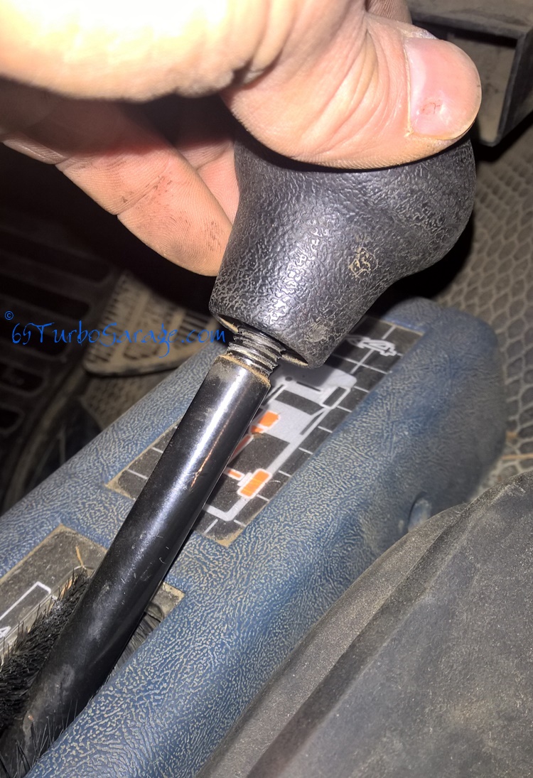 Remove transfer case shifter knob